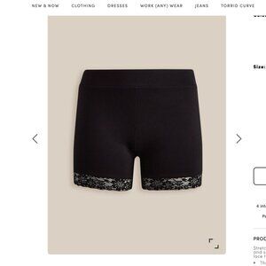 COPY - Torrid Black 5 Inch Signature Waist Lace Trim Bike Short